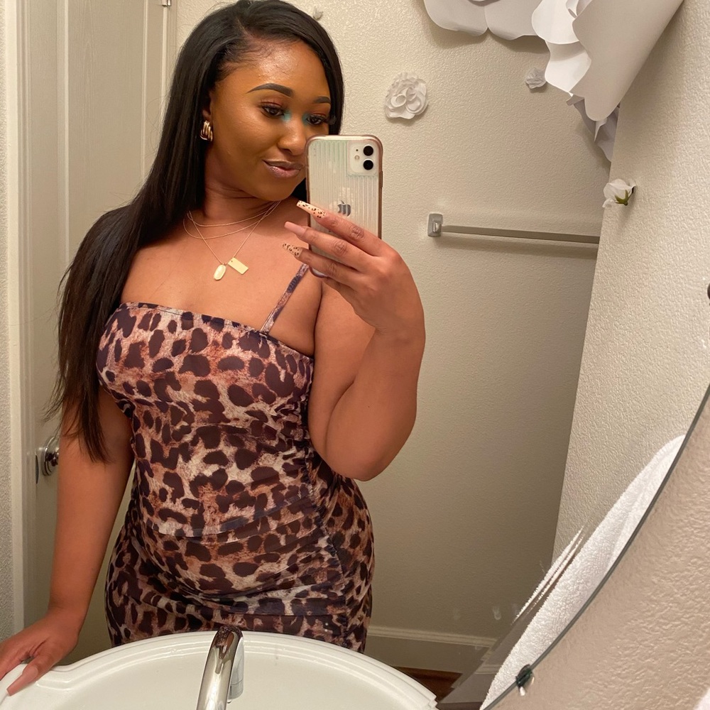 Floor length Leopard Dress